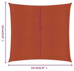 Voile solaire 3006391-5 Brun rouge - 360 x 360 cm