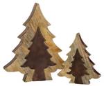 Weihnachtsbaum Rusty Braun - Holz teilmassiv - 26 x 4 x 30 cm