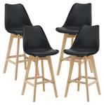 Lot de 4 Tabourets de Bar Lublin Noir