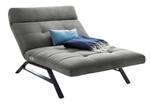 Chaise longue AMERIVA Maxi Velvet Argenté - Noir