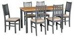 Esszimmer Set NILO 7 7-teilig Beige - Grau - Holzwerkstoff - 140 x 93 x 80 cm