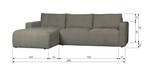 Chaise Longue Bar Gris - Textile - 280 x 87 x 170 cm