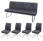 Esszimmer-Set H70 (5-teilig) Anthrazit - Grau - Breite: 180 cm