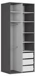 Kleiderschrank Flex Grau - Holzwerkstoff - 100 x 240 x 66 cm