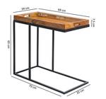 Serviertisch SEON Tabletttisch Sheesham Braun - Massivholz - 70 x 65 x 34 cm