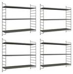 Lot de 4 étagères murales Strängnäs Anthracite