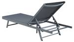 Chaise longue de jardin Baragiano Gris - Métal - Textile - 197 x 30 x 64 cm