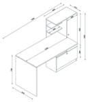 Schreibtisch Dniccola Weiß - Holzwerkstoff - 62 x 74 x 120 cm