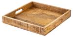 Holztablett Serviertablett Braun - Massivholz - 40 x 6 x 40 cm