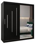 Armoire à portes coulissantes york 2 Noir - Largeur : 180 cm - 2 porte