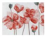 Tableau fleurs rouges 100 x 70 cm Textile - 100 x 70 x 3 cm