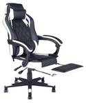 Fauteuil de gaming noir et blanc Noir - Blanc - Cuir synthétique - 69 x 126 x 64 cm