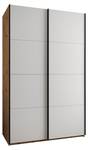 Armoire Lux 1 Noir - Imitation chêne - Blanc - Largeur : 160 cm