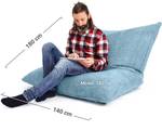 XXL Sitzsack "Square" aus Cord – 370 L Hellblau