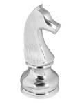 Dekofigur stehend JULIEN Schachfigur Silber - Metall - 25 x 60 x 25 cm