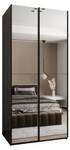 Armoire Lux 2 Noir - Imitation chêne - Largeur : 100 cm