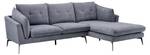 Ecksofa SANDRO Grau - Metall - Massivholz - Textil - 258 x 86 x 160 cm