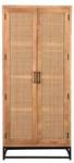 Garderobenschrank CANE Braun - Massivholz - Holzart/Dekor - 80 x 180 x 40 cm