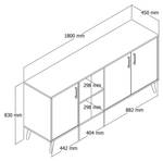 Sideboard Exxen Braun - Holzwerkstoff - 45 x 80 x 180 cm