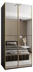 Armoire Lux 2 Noir - Doré - Largeur : 110 cm