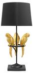 Tischlampe WILDLIFE Schwarz - Gold - Metall - Stein - Textil - 35 x 75 x 35 cm