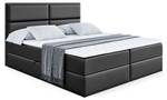 Boxspringbett GRATUN Hochglanz Schwarz - Breite: 140 cm - H3