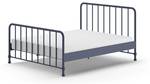 Metallbett Bronxx Eisen - Blau - Breite: 167 cm