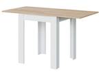 Table extensible Newark Blanc et Chêne Marron - Bois manufacturé - 67 x 137 x 67 cm