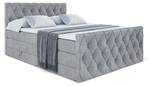 Boxspringbett AMAY KING Hellgrau - Breite: 140 cm