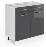 Meuble cuisine R-Line 29250 Anthracite brillant - Blanc