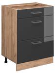 Küchenschrank R-Line 46401 Hochglanz Anthrazit - Sonoma Eiche Trüffel Dekor - 60 x 82 x 60 cm