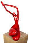 Sculpture moderne Noblesse sensuelle Rouge - Pierre artificielle - Matière plastique - 31 x 60 x 29 cm