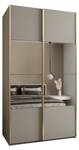 SCHWEBETÜRENSCHRANK LUX Beige - Gold - Breite: 130 cm