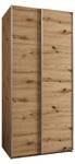 Armoire Lux 1 Imitation chêne - Argenté - Largeur : 110 cm