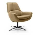 Fauteuil BALTIC cuir Beige - Cuir véritable - 81 x 92 x 83 cm