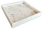 Dekotablett aus Marmor quadratisch weiß Weiß - Stein - 30 x 4 x 30 cm