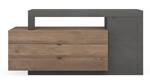 Buffet 1 porte et 3 tiroirs - L160 cm Noir - Bois manufacturé - 42 x 82 x 160 cm