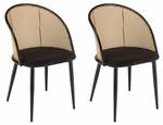 Stuhl und Sessel am Tisch LEA 2er Set Schwarz - Rattan - 55 x 82 x 51 cm