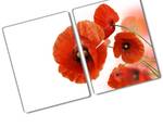 Schneidebrett Mohnblumen Rot - Glas - 52 x 1 x 40 cm