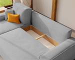 Ecksofa Paris Grau - Holz teilmassiv - 244 x 83 x 145 cm