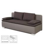 Canapé convertible Bocono Imitation cuir / Tissu - Marron gris