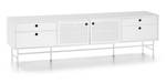 Meuble TV Punto Blanc - En partie en bois massif - 180 x 52 x 40 cm