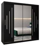 Armoire à portes coulissantes york 1 Noir - Largeur : 200 cm - 2 porte