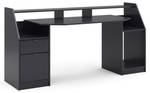 Bureau d'ordinateur Joel 180cm noir Hauteur : 65 cm