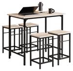 Table + 4 x Tabourets de Bar OGT11-N Bois