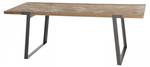 Table à manger en sapin et métal L220 Beige - En partie en bois massif - 100 x 78 x 220 cm
