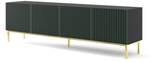 Tv lowboard RAVENNA F RTV200 4D Schwarz - Gold - Grün