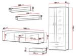 Wohnwand Soho VIII mit LED Schwarz - Eiche