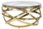 Couchtisch Dravis Gold - Glas - 80 x 42 x 80 cm