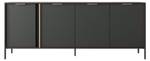 Kommode LARS COD203 4D Schwarz - Holzwerkstoff - Kunststoff - 203 x 82 x 40 cm